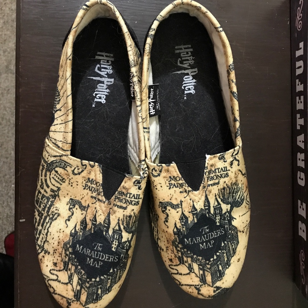 Harry Potter Marauder's Map slip-on flats.