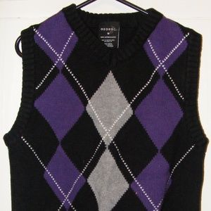 Boys George Sweater Vest Purple / Gray