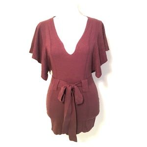Deep V tunic sweater