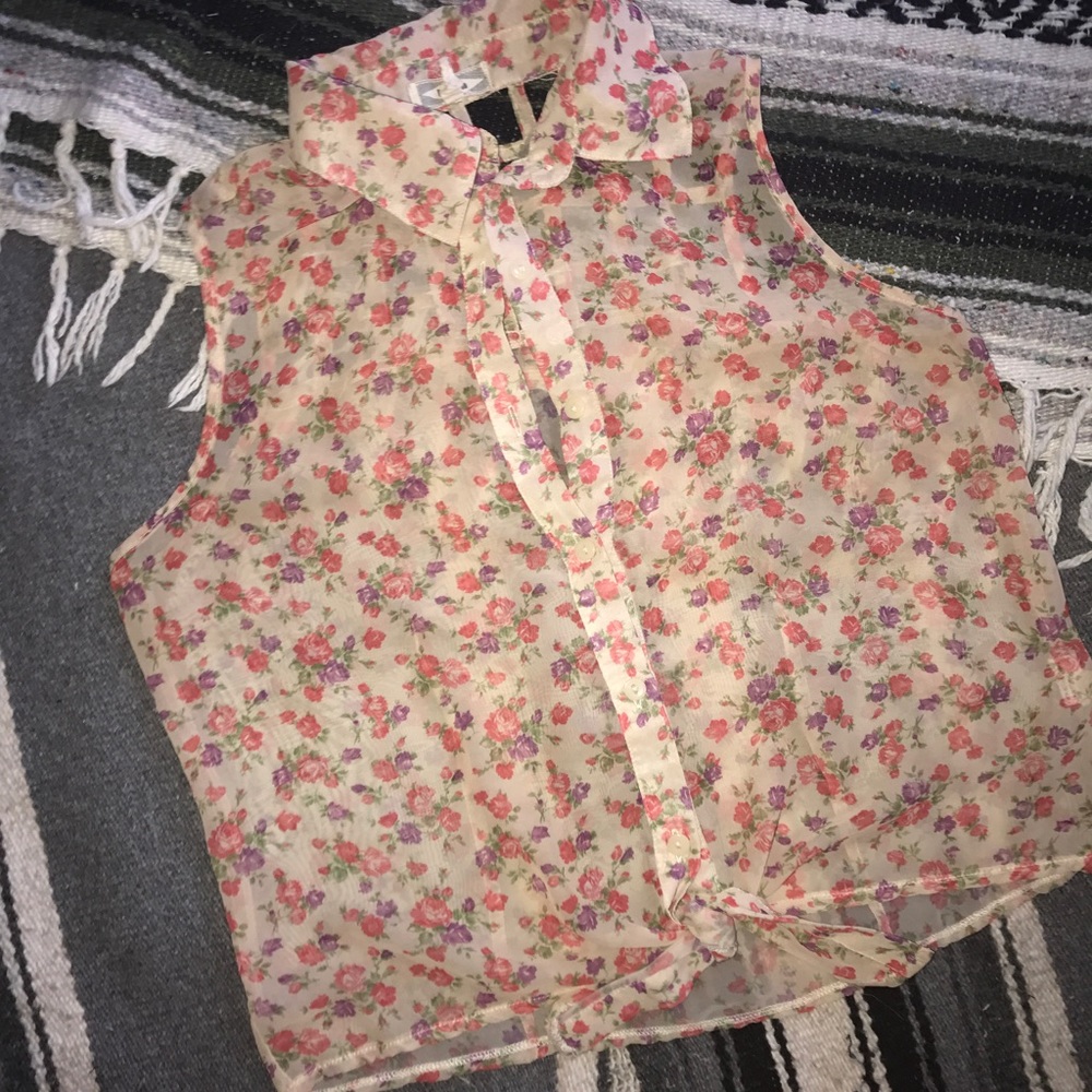 Sheer Floral Blouse