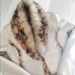 Beautiful Bebe Cream Jacket with fur detail