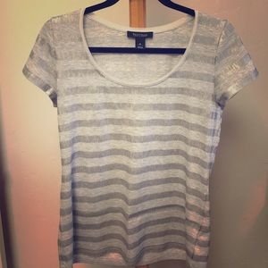 White House Black Market Gray shirt with stripes