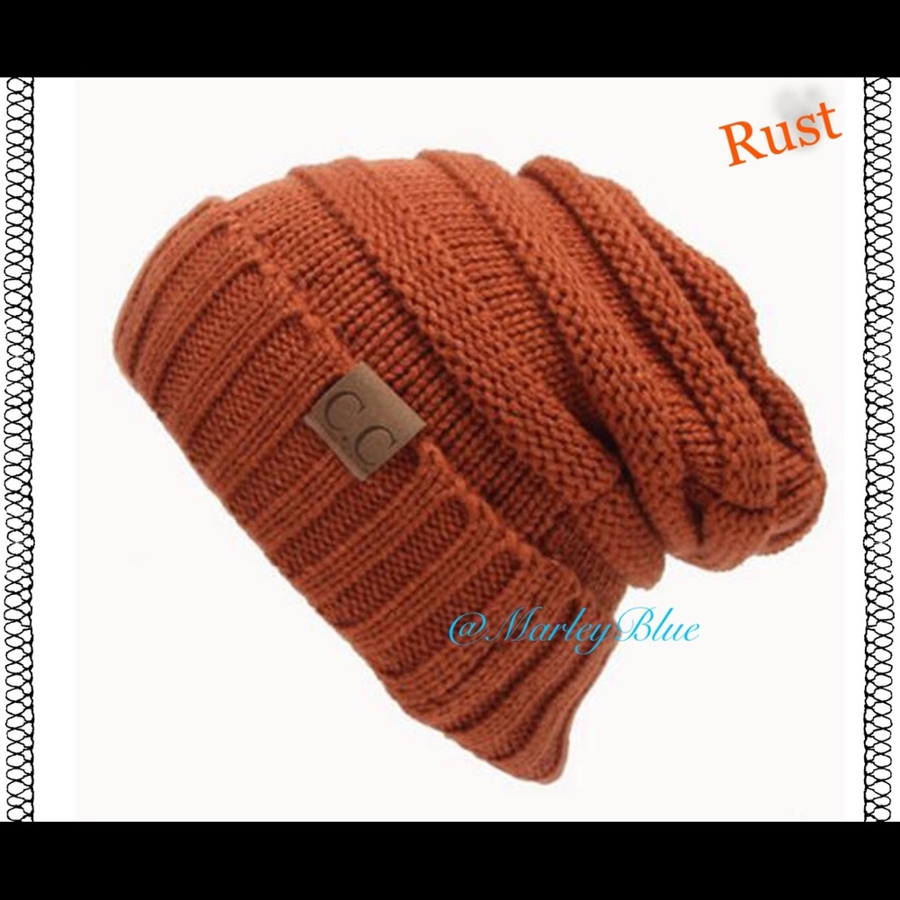 Buy2 Get 1 FREE!!Trendy Rust Slouchy Knit Hat