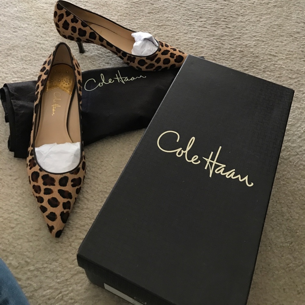 Leopard print 3 inch heels.