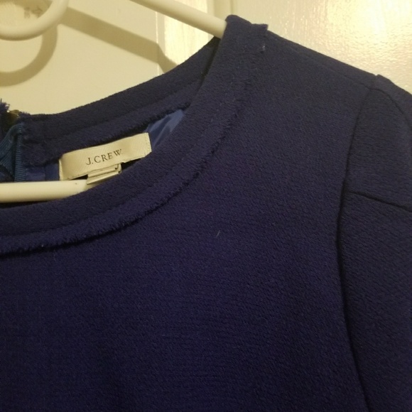 j crew teddie dress in blue wool crepe - Picture 2 of 3