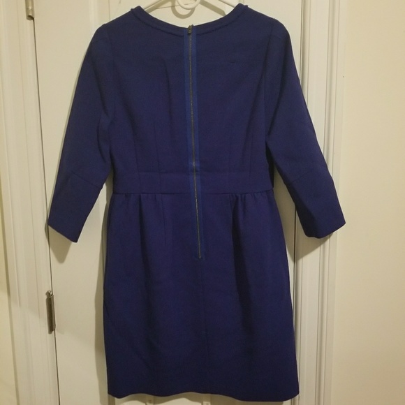j crew teddie dress in blue wool crepe - Picture 3 of 3