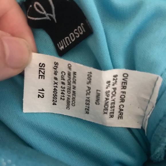 Floor Length Blue Glitter Dress - Picture 3 of 3