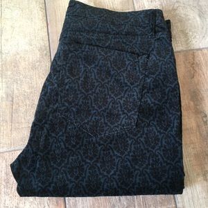 LOFT Teal and Black Velvet Jeans