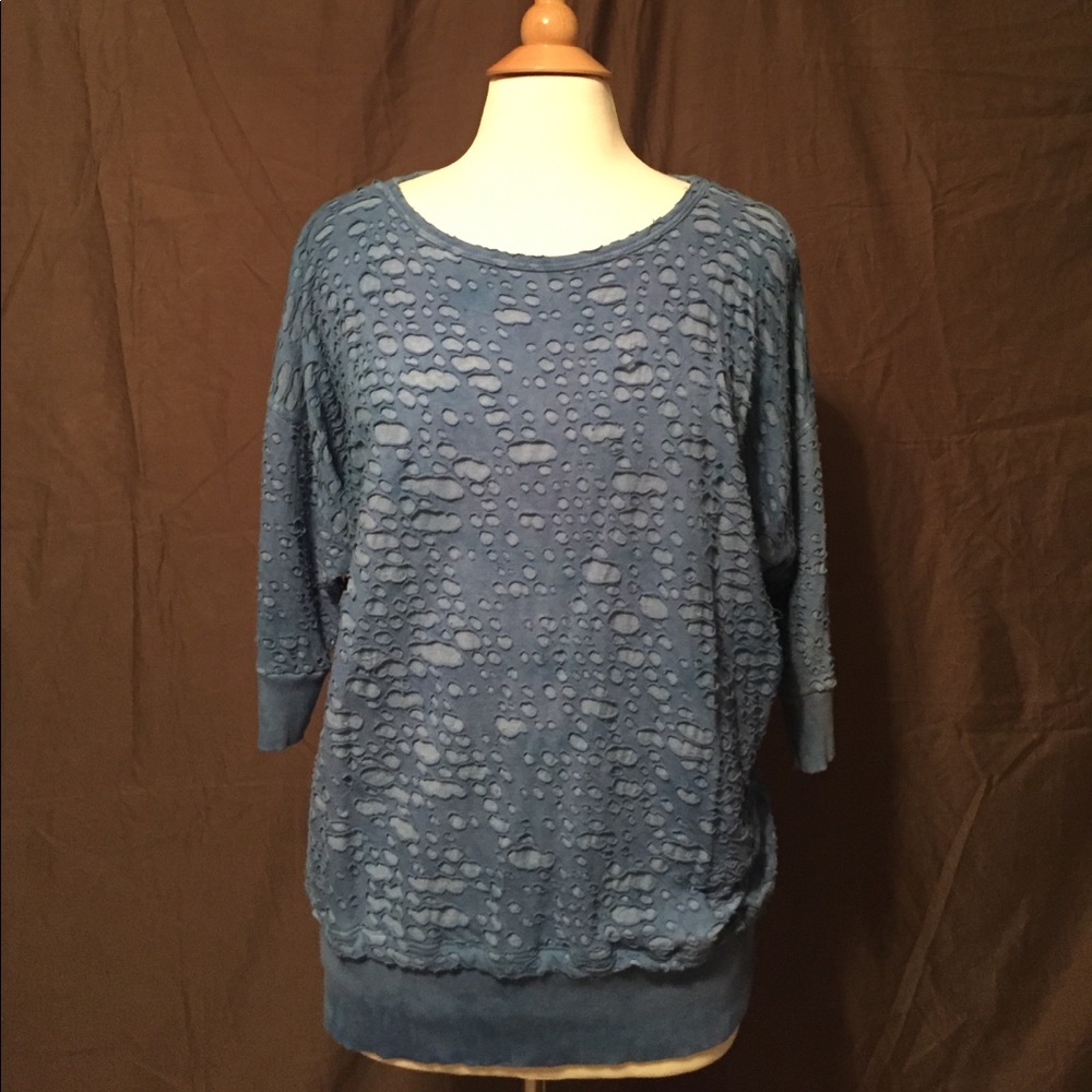 Blue 3/4 Sleeve Shirt