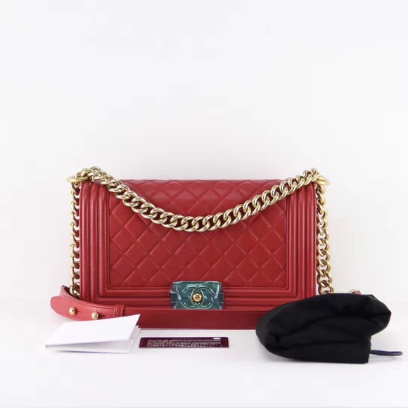 Authentic Chanel Red&Gold Leboy Crossbody bag - Picture 1 of 8