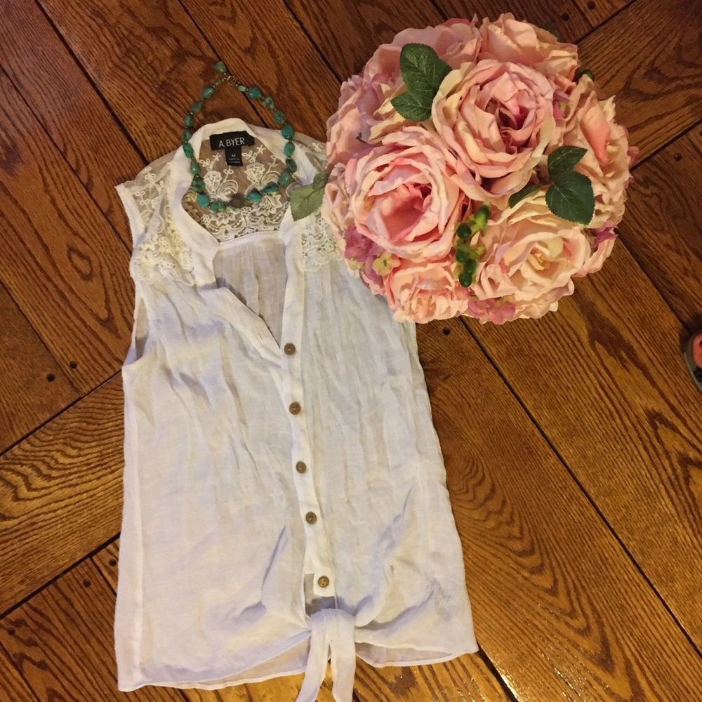 Lace detail Button up Blouse