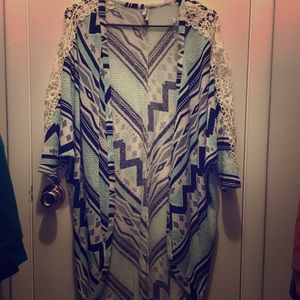 Long trendy tribal cardigan