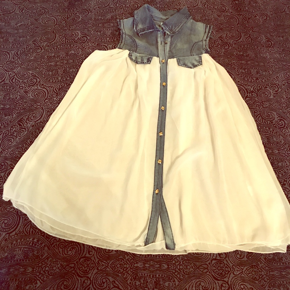 Flowy denim & sheer top/dress
