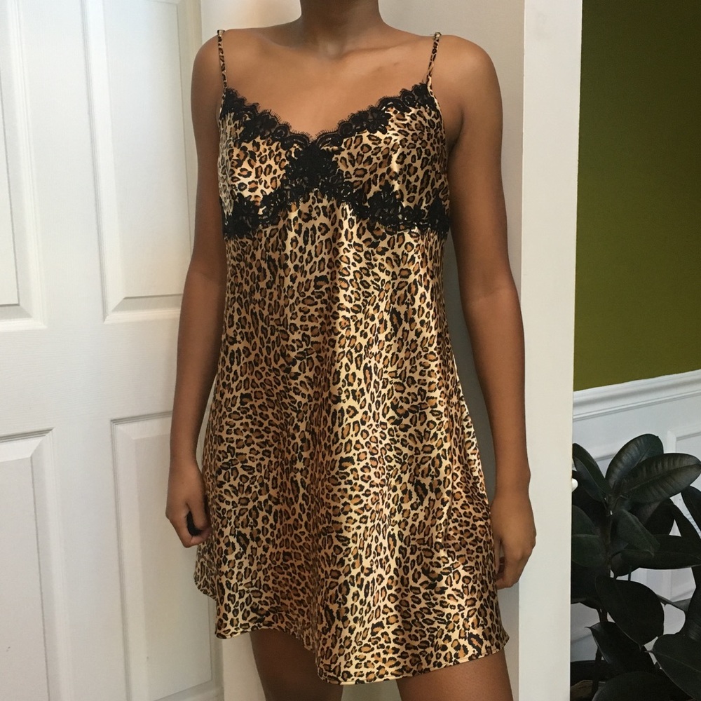cheetah print slip dress