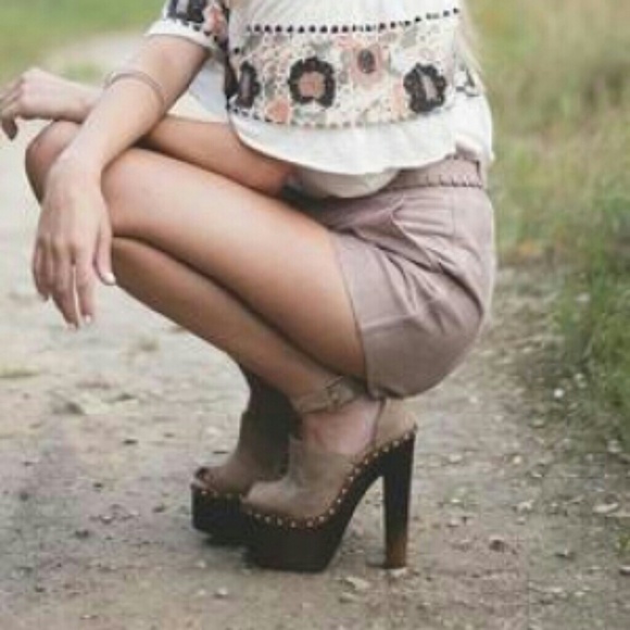 Schutz Suede Peep-toe Platform Sandals - Picture 3 of 6