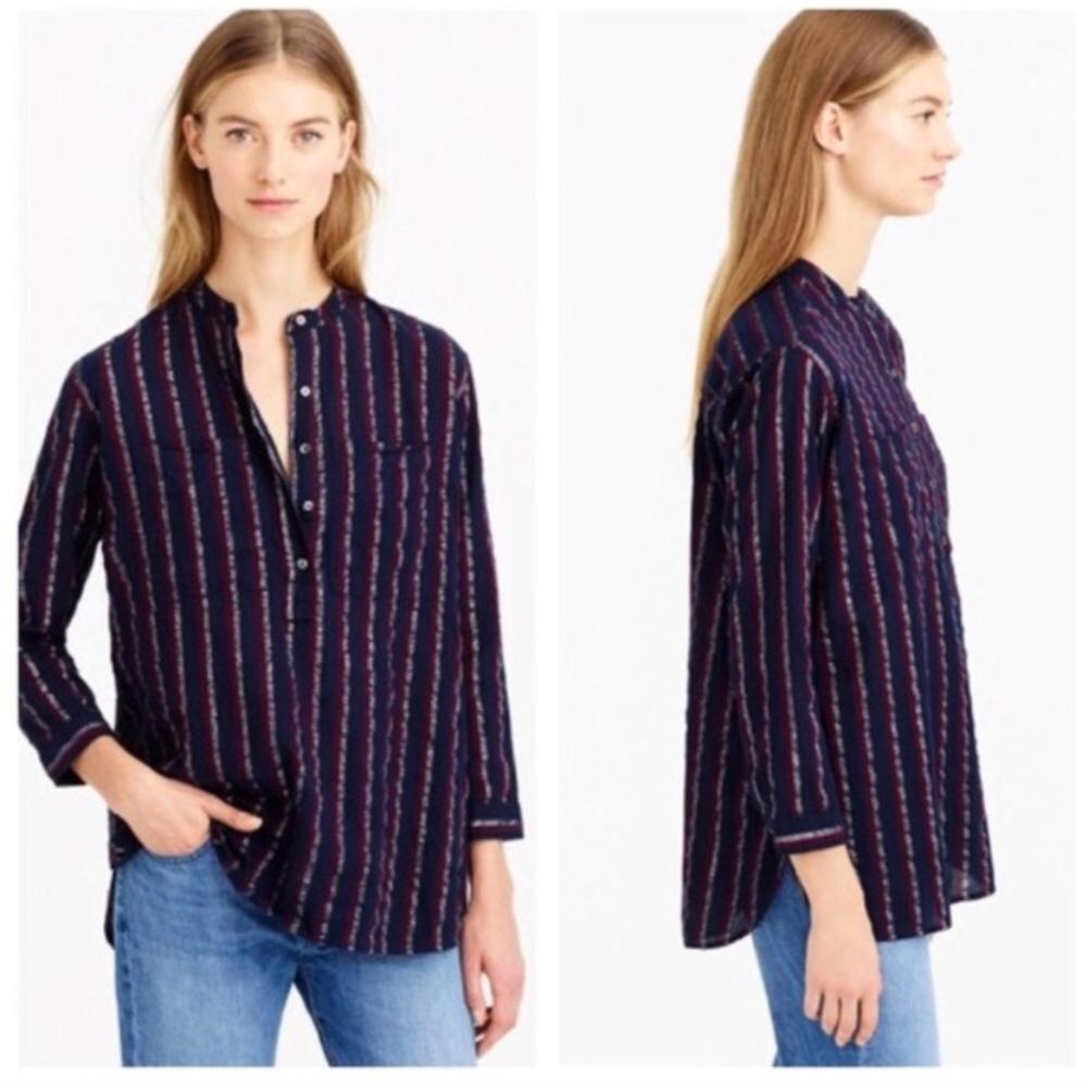 J CREW NWT  STRIPE POPOVER