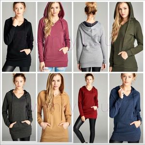 Boutique Medium Charcoal tunic hoodie sweatshirt.
