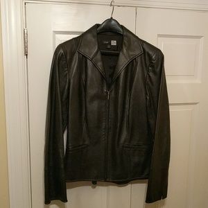 Saks Fifth Avenue Black Leather Blazer