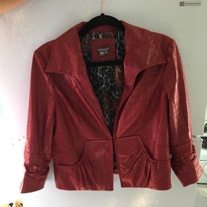 Red cropped jacket