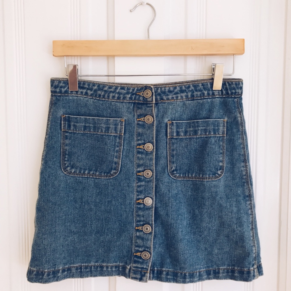 Brandy Melville denim button up jean mini skirt
