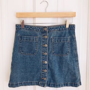 Brandy Melville denim button up jean mini skirt