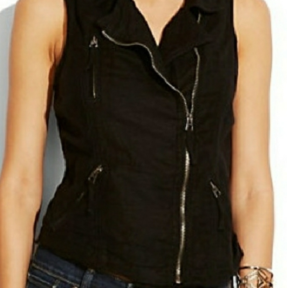 Lucky Brand moto utility black vest Medium