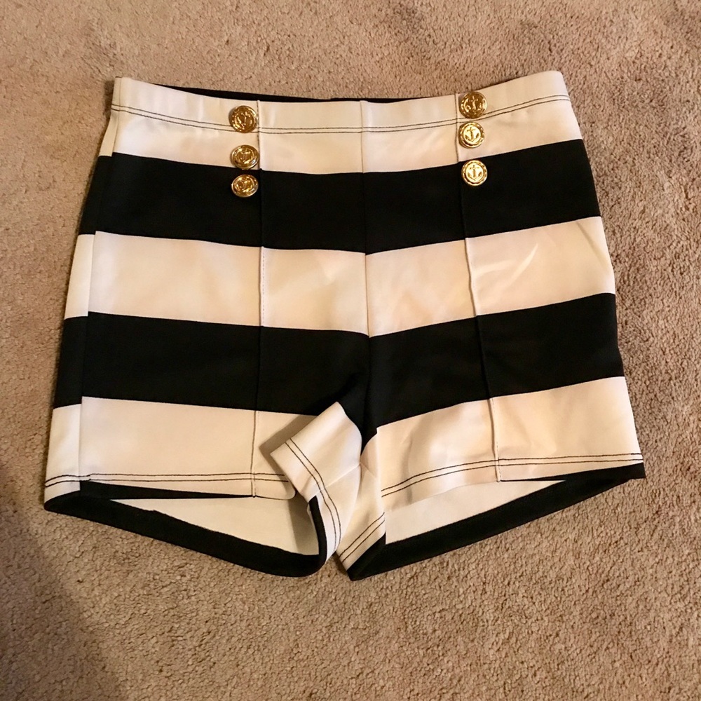 High waisted striped shorts