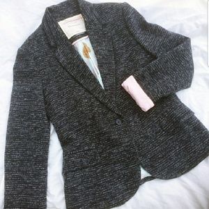 Anthropologie Cartonnier tweed tree lined blazer
