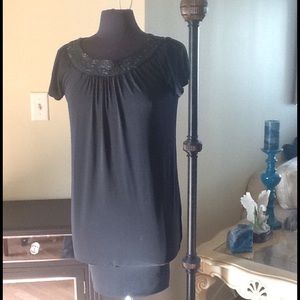 Rampage black jeweled neckline mini dress