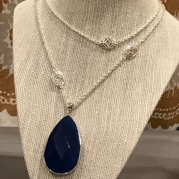 Wrap chain with blue stone pendant - Picture 1 of 2
