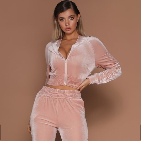 blush pink tracksuit