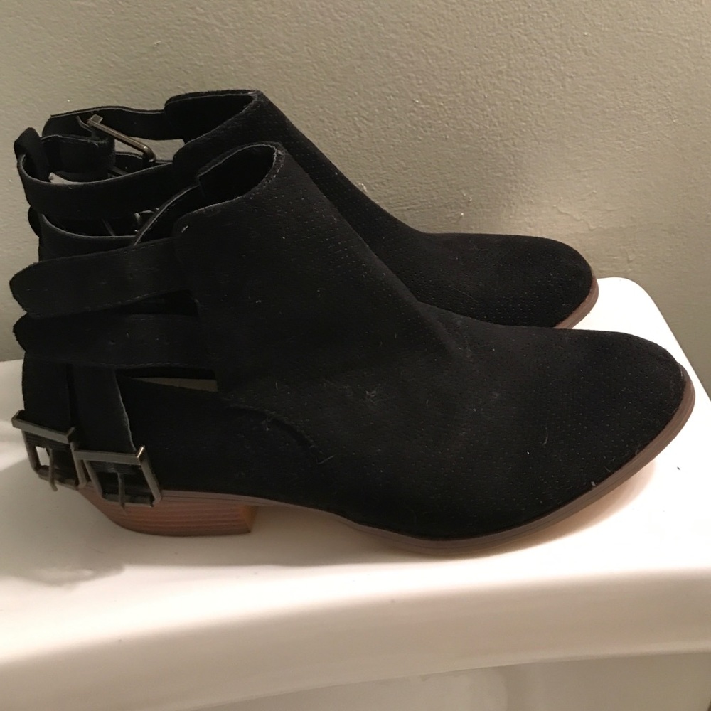 Womens black ankle booties