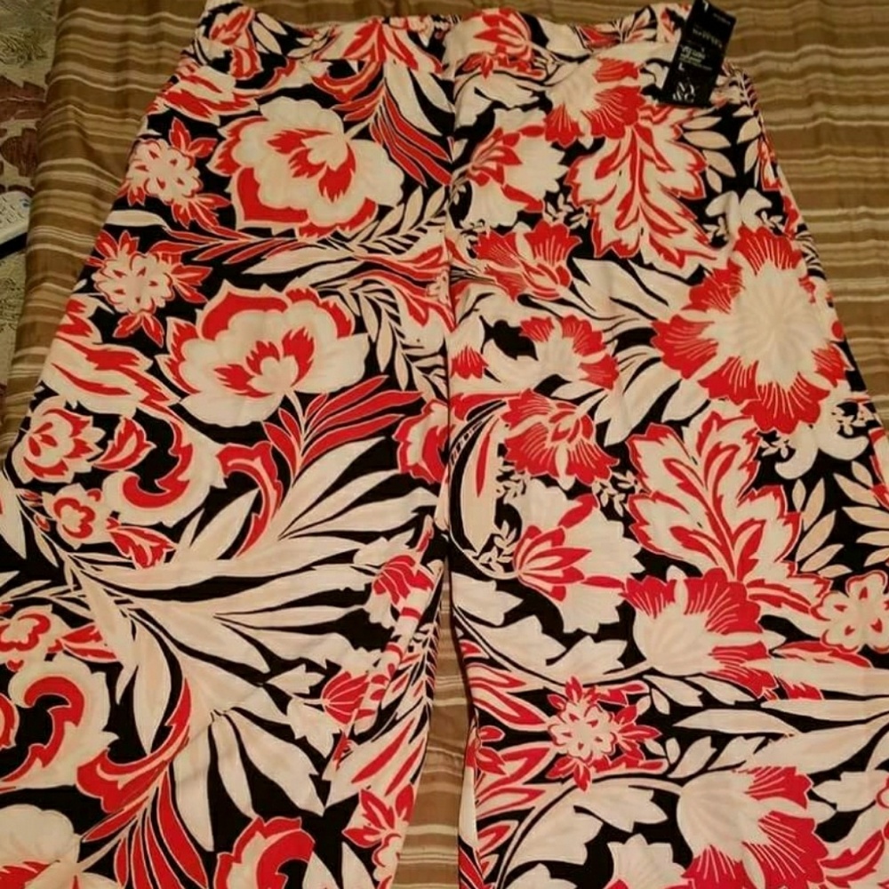 Orange floral Pilazzo pants