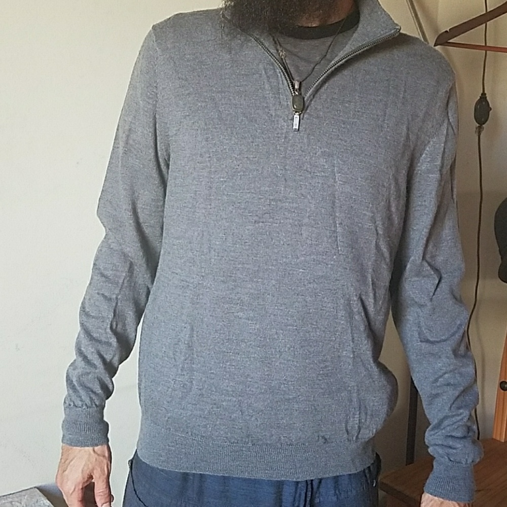 ♚Joseph & Lyman 1/4 Zip 100% Merino Wool Pullover