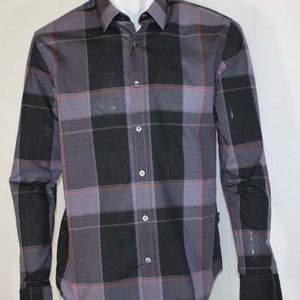 New Hugo Boss Men's Ronnie Slim Fit Plaid Shirt L