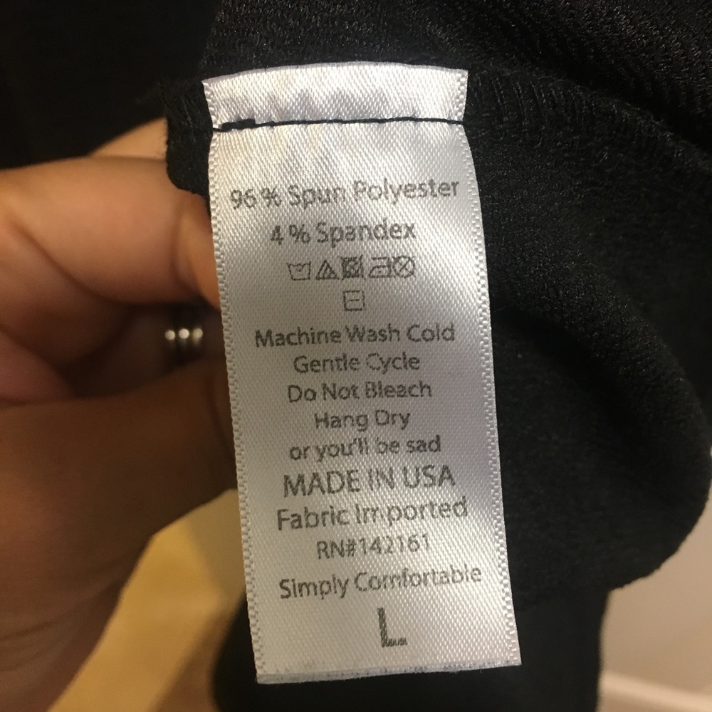 LuLaRoe Nicole Solid Black Size Large