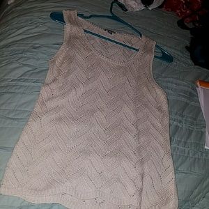 Ann Taylor cream knit small sleeveless top