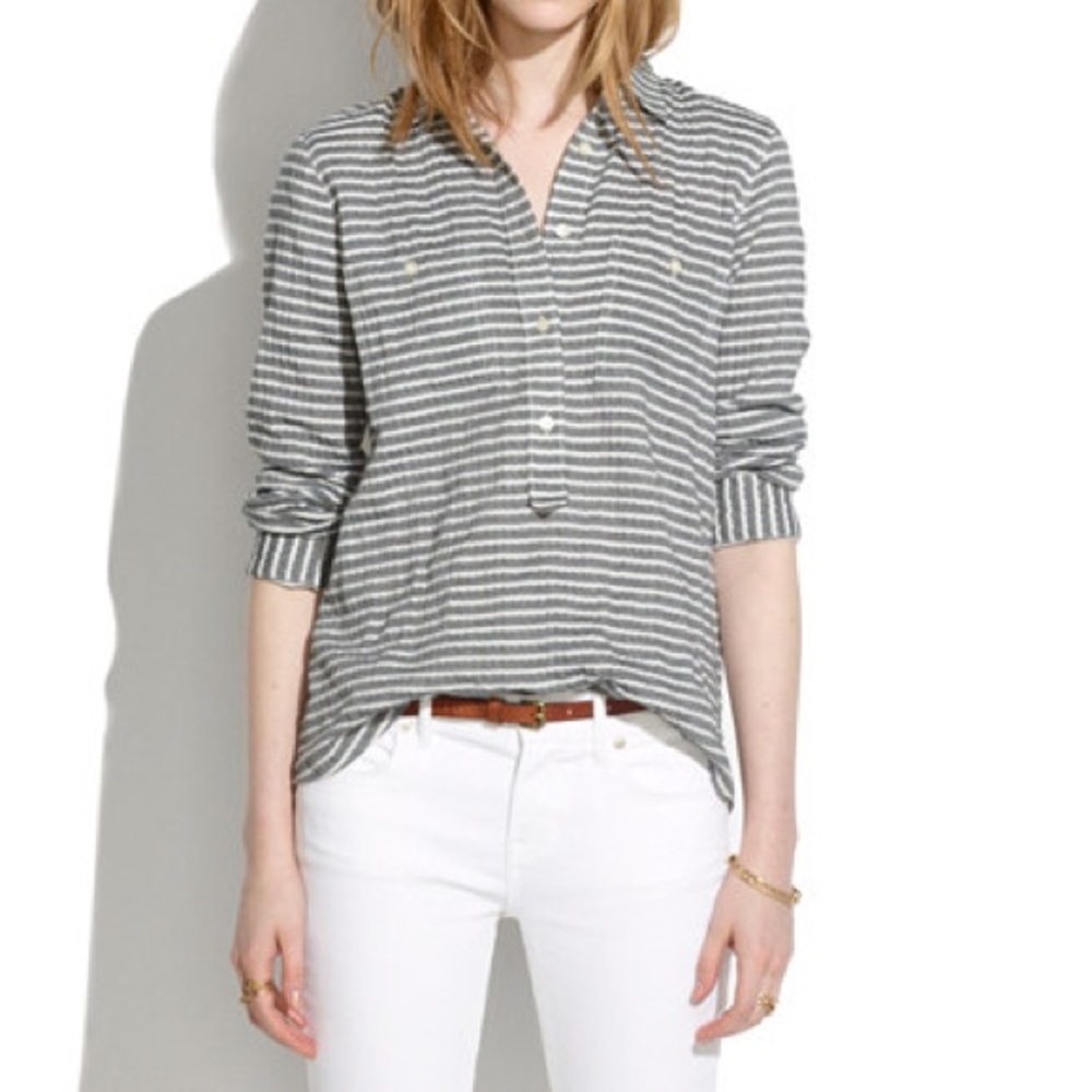 madewell striped popover