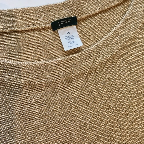 J. Crew gold shimmer boatneck sweater - Picture 2 of 3