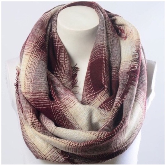 Burgundy Infinity Scarf - Picture 2 of 3