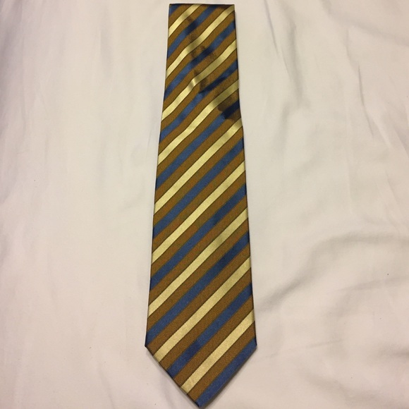 🔥MICHAEL HAYES🔥MENS BLUE AND GOLD NECKTIE - Picture 2 of 3