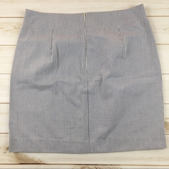 Willi Smith Blue Pinstripe Pencil Skirt w/ Pockets - Picture 5 of 7