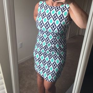  Alyx Blue Teal Sheath Work or cocktail Dress