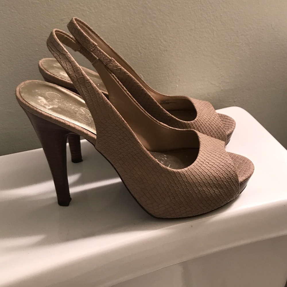 Womens peep toe sling heels