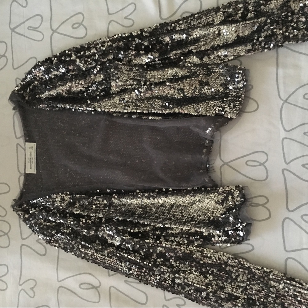 A&F sequin cardigan.