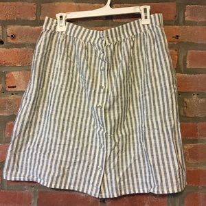 striped H&M, button-down skirt