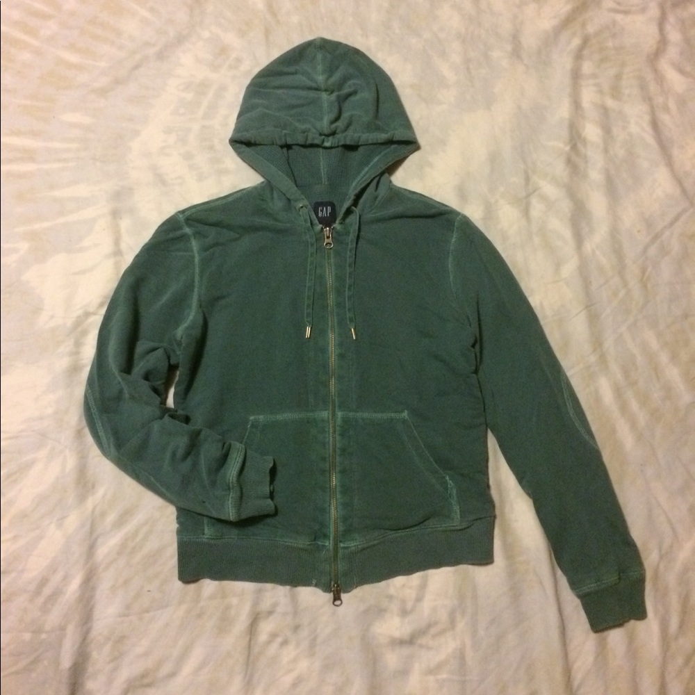 Gap Teal Pigment Dyed Zip-up Hoodie