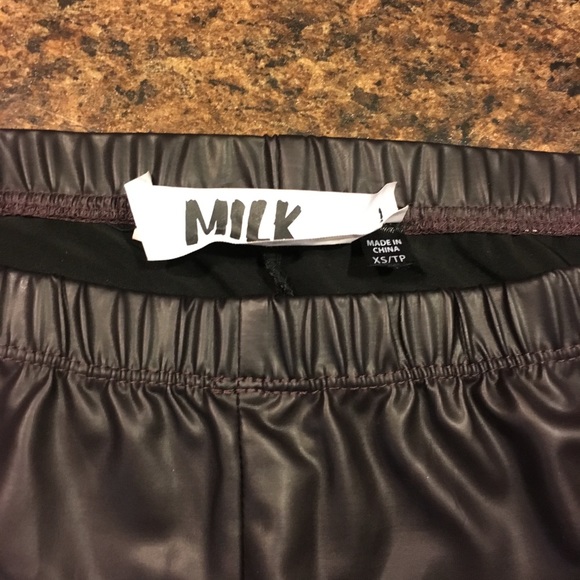 Milk- dark maroon pleather leggings size XS - Picture 2 of 2