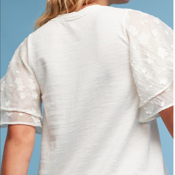 ✂️SALE✂️Anthropologie Eri + Ali Flutter Sleeve Top - Picture 2 of 7