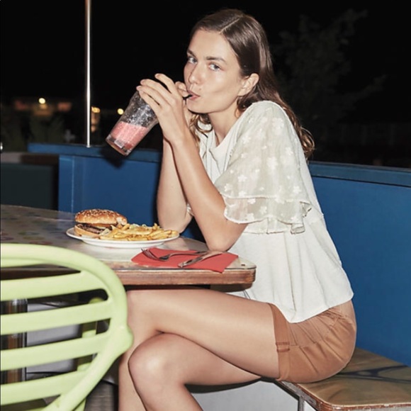 ✂️SALE✂️Anthropologie Eri + Ali Flutter Sleeve Top - Picture 4 of 7